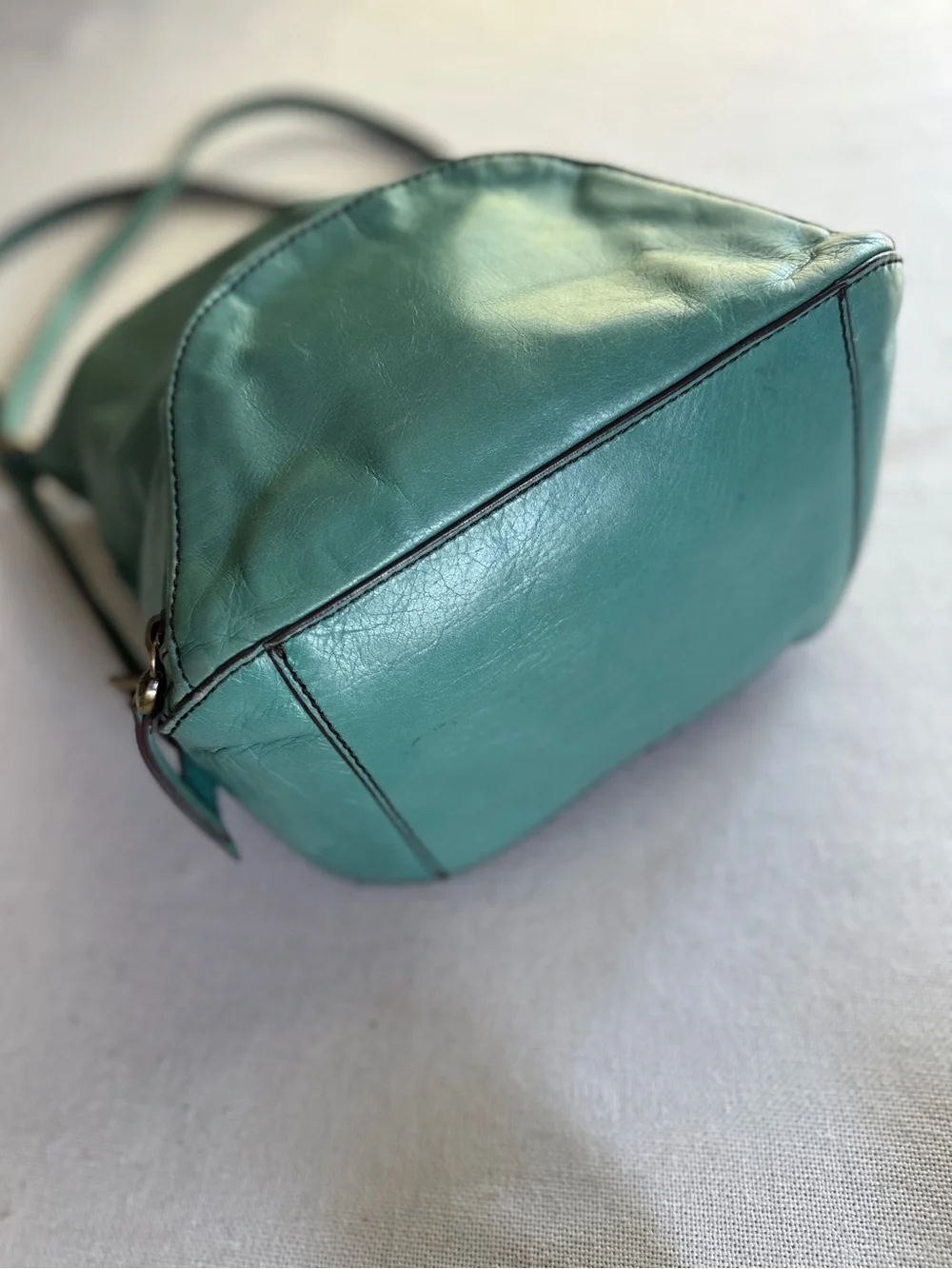 HOBO Verse Leather Convertible Backpack Shoulder Bag in Seafoam